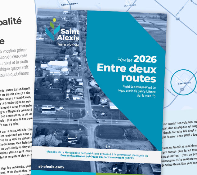 Dépôt d'un mémoire au BAPE > projet de contournement de Sainte-Julienne par la route 125